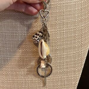Shell and Silver Keychain